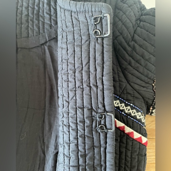 NWT LoveShackFancy Naya Jacket Quilted Embroidered Beaded Black Women's Size 0 - Picture 9 of 11
